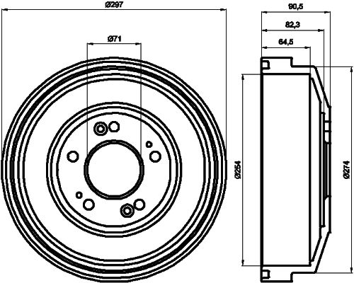 HELLA PAGID Тормозной барабан 8DT 355 300-871